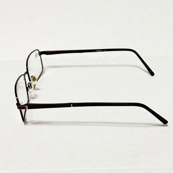 Timex L035 BR Titanium Eyeglasses Frame Men's Brown Rectangular 58-19-150 NEW - Picture 2 of 11